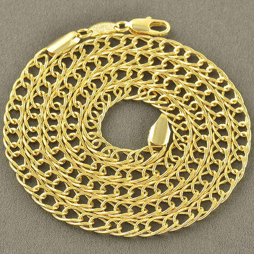 Mens Stunning 9K Yellow Gold Filled Double Link Chain  ( 60cm )